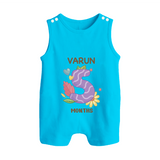 Celebrate Baby's 5th Month | Custom Romper Suit/ Sleeveless Romper | Premium Cotton - SKY BLUE - 0 - 5 Months Old (Chest 18")