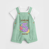 Celebrate Baby's 5th Month | Custom Dungaree Set | Premium Cotton - MINT GREEN - 0 - 5 Months Old (Chest 18")