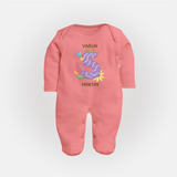 Dress Your Little One In Our Enchanting Customized Baby Sleep Suit For Their 5-Month Celebration - PEACH - New Born (Chest 7.5")