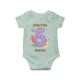 Memorialize your little one's Fifth month with a personalized romper/onesie - MINT GREEN - 0 - 3 Months Old (Chest 16")