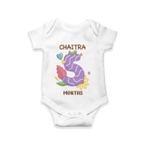 Memorialize your little one's Fifth month with a personalized romper/onesie - WHITE - 0 - 3 Months Old (Chest 16")