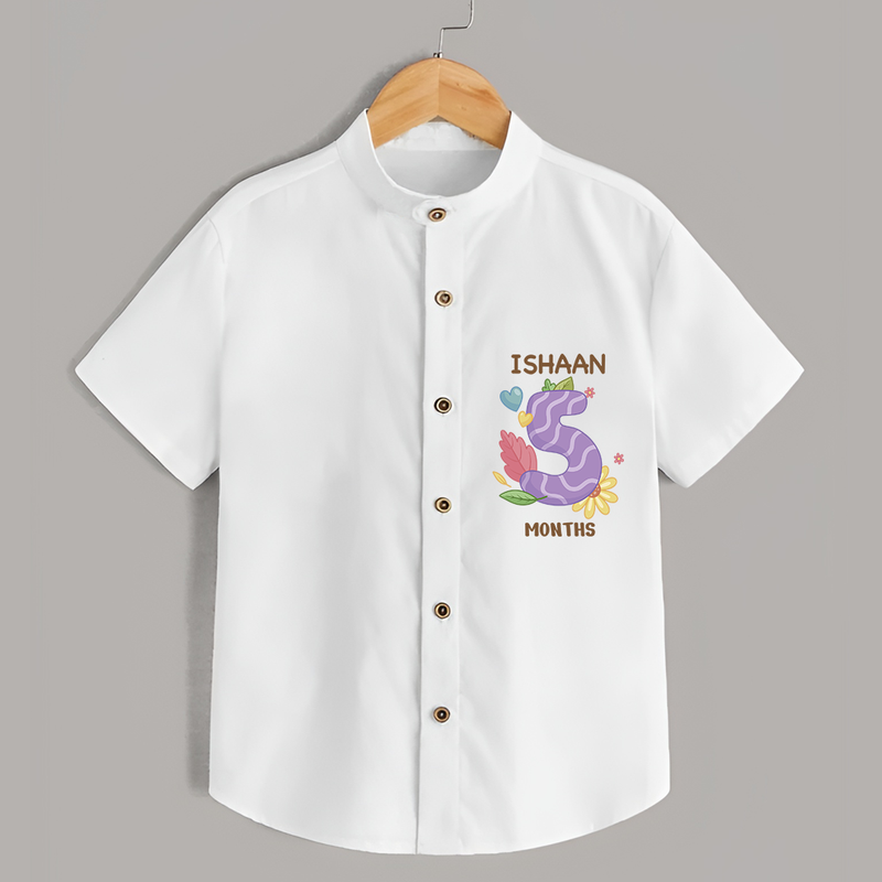 Memorialize your little one's Fifth month Birthday with a personalized Shirt - WHITE - 0 - 6 Months Old (Chest 21")