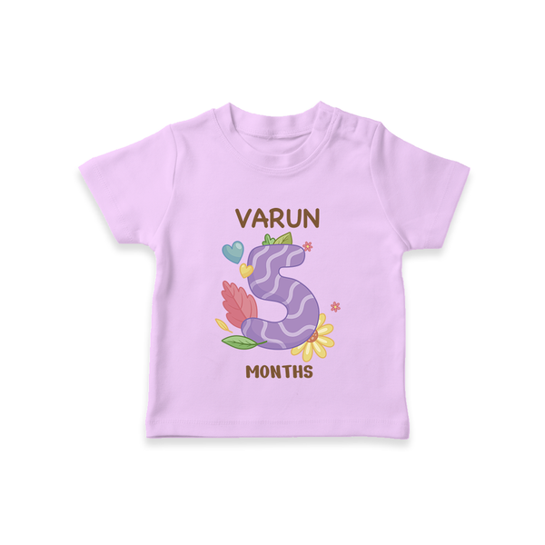 Celebrate Baby's 5th Month | Custom T-Shirt | Premium Cotton - LILAC - 0-5 Months Old (Chest 17")