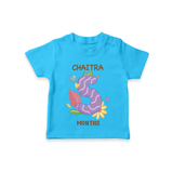 Memorialize your little one's Fifth month with a personalized kids T-shirts - SKY BLUE - 0 - 5 Months Old (Chest 17")