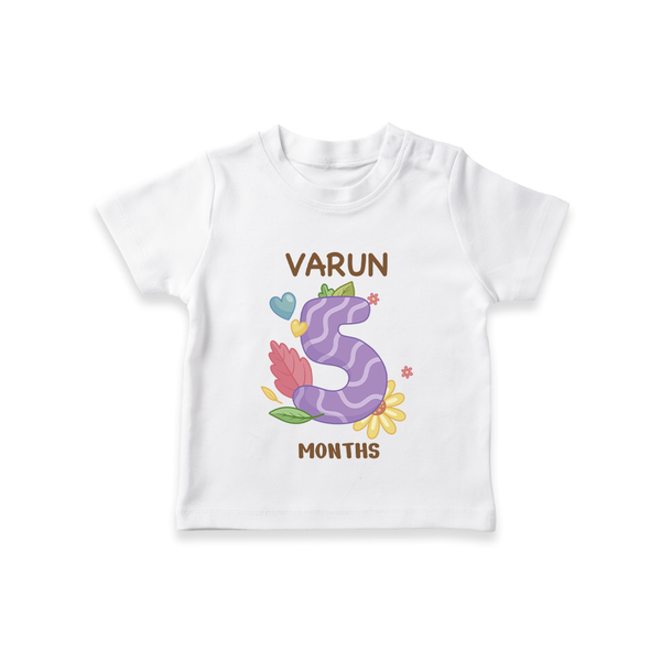 Celebrate Baby's 5th Month | Custom T-Shirt | Premium Cotton - WHITE - 0-5 Months Old (Chest 17")