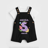 Celebrate Baby's 5th Month | Custom Dungaree Set | Premium Cotton - BLACK - 0 - 5 Months Old (Chest 18")