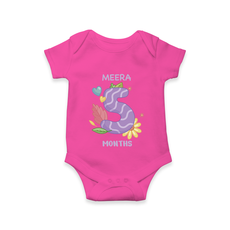 Dress Your Little One In Our Enchanting Customized Baby Romper For Their 5-Month Celebration - HOT PINK - 0 - 3 Months Old (Chest 16")