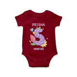 Memorialize your little one's Fifth month with a personalized romper/onesie - MAROON - 0 - 3 Months Old (Chest 16")