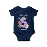 Memorialize your little one's Fifth month with a personalized romper/onesie - NAVY BLUE - 0 - 3 Months Old (Chest 16")