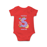 Dress Your Little One In Our Enchanting Customized Baby Romper For Their 5-Month Celebration - RED - 0 - 3 Months Old (Chest 16")