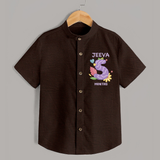 Celebrate Baby's 5th Month | Custom Shirt | Premium Cotton - CHOCOLATE BROWN - 0 - 6 Months Old (Chest 23")