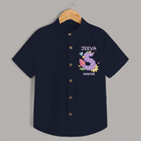 Celebrate Baby's 5th Month | Custom Shirt | Premium Cotton - NAVY BLUE - 0 - 6 Months Old (Chest 23")