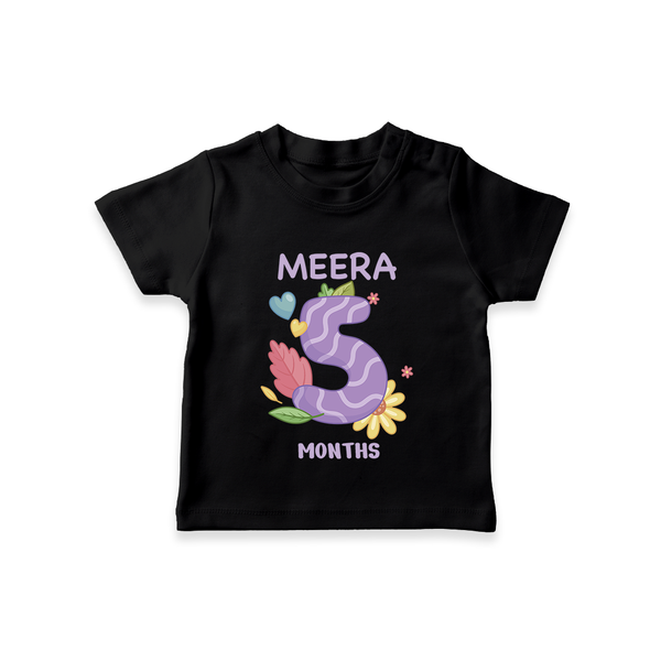 Celebrate Baby's 5th Month | Custom T-Shirt | Premium Cotton - BLACK - 0-5 Months Old (Chest 17")