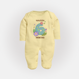 Dress Your Little One In Our Enchanting Customized Baby Sleep Suit For Their 6-Month Celebration - PASTEL YELLOW - New Born (Chest 7.5")