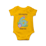 Memorialize your little one's Sixth month with a personalized romper/onesie - CHROME YELLOW - 0 - 3 Months Old (Chest 16")