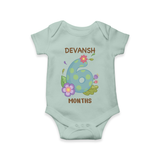 Memorialize your little one's Sixth month with a personalized romper/onesie - MINT GREEN - 0 - 3 Months Old (Chest 16")