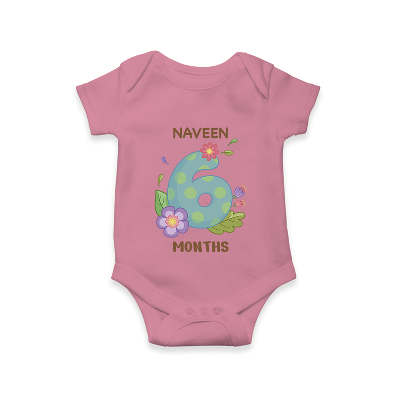 Celebrate Baby's 6th Month | Custom Romper/Onesie | Premium Cotton - ONION - New Born (Chest 14")