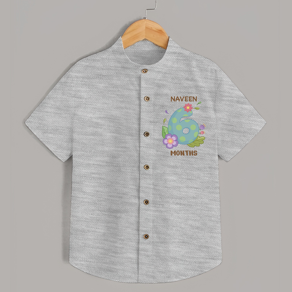 Celebrate Baby's 6th Month | Custom Shirt | Premium Cotton - GREY - 0 - 6 Months Old (Chest 23")