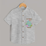 Memorialize your little one's Sixth month Birthday with a personalized Shirt - GREY MELANGE - 0 - 6 Months Old (Chest 21")