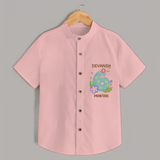 Memorialize your little one's Sixth month Birthday with a personalized Shirt - PEACH - 0 - 6 Months Old (Chest 21")