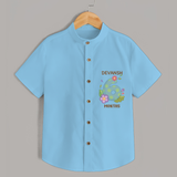 Memorialize your little one's Sixth month Birthday with a personalized Shirt - SKY BLUE - 0 - 6 Months Old (Chest 21")