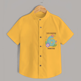 Memorialize your little one's Sixth month Birthday with a personalized Shirt - YELLOW - 0 - 6 Months Old (Chest 21")