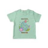 Celebrate Baby's 6th Month | Custom T-Shirt | Premium Cotton - MINT GREEN - 0-5 Months Old (Chest 17")