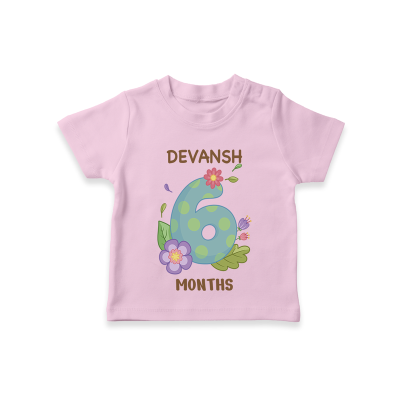 Memorialize your little one's Sixth month with a personalized kids T-shirts - PINK - 0 - 5 Months Old (Chest 17")