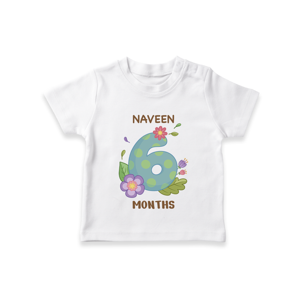 Celebrate Baby's 6th Month | Custom T-Shirt | Premium Cotton - WHITE - 0-5 Months Old (Chest 17")