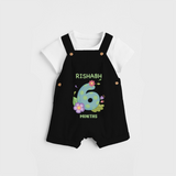 Memorialize your little one's Sixth month with a personalized Dungaree - BLACK - 0 - 5 Months Old (Chest 17")