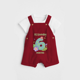Memorialize your little one's Sixth month with a personalized Dungaree - RED - 0 - 5 Months Old (Chest 17")