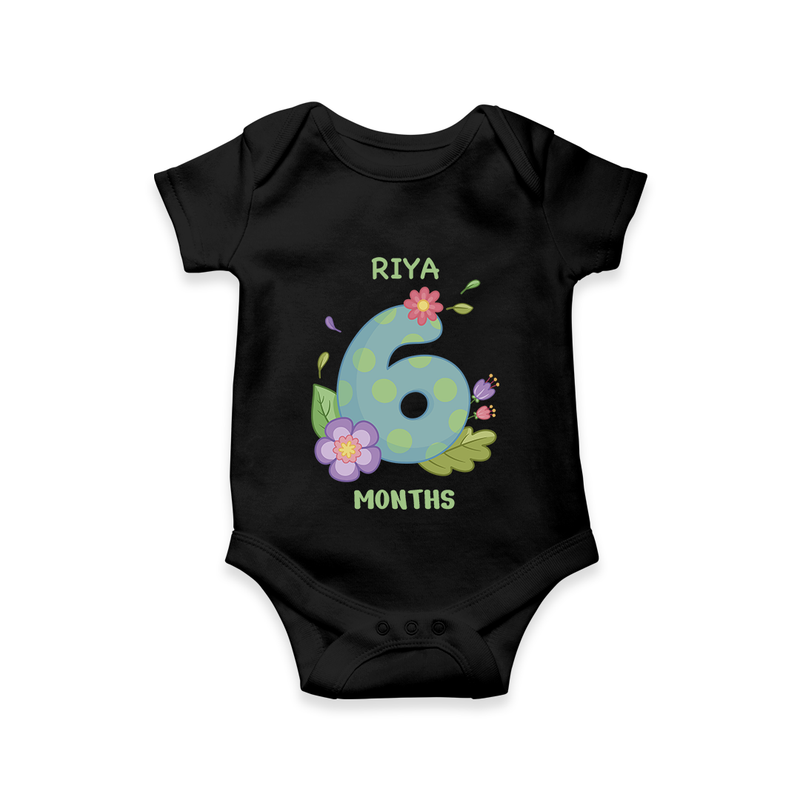 Dress Your Little One In Our Enchanting Customized Baby Romper For Their 6-Month Celebration - BLACK - 0 - 3 Months Old (Chest 16")