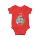 Dress Your Little One In Our Enchanting Customized Baby Romper For Their 6-Month Celebration - RED - 0 - 3 Months Old (Chest 16")