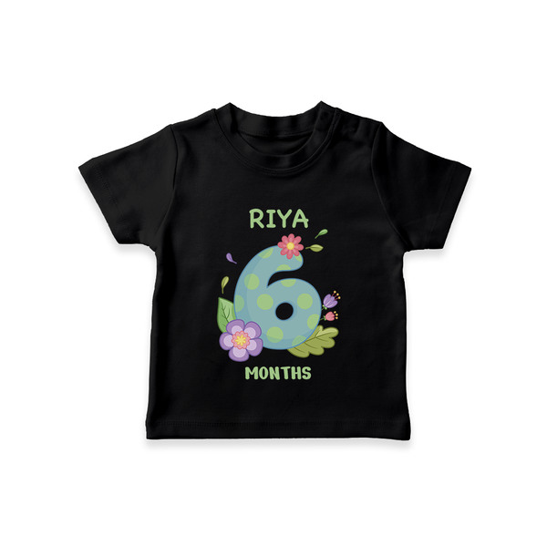 Celebrate Baby's 6th Month | Custom T-Shirt | Premium Cotton - BLACK - 0-5 Months Old (Chest 17")