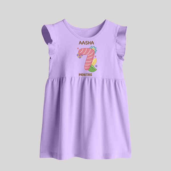 Celebrate Baby's 7th Month | Custom Baby Frock | Premium Cotton - LILAC - 0 - 3 Months Old (Chest 17")