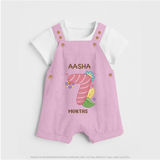 Celebrate Baby's 7th Month | Custom Dungaree Set | Premium Cotton - BABY PINK - 0 - 5 Months Old (Chest 18")