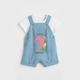 Memorialize your little one's Seventh month with a personalized Dungaree - SKY BLUE - 0 - 5 Months Old (Chest 17")