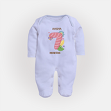 Dress Your Little One In Our Enchanting Customized Baby Sleep Suit For Their 7-Month Celebration - BABY BLUE - New Born (Chest 7.5")