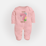 Dress Your Little One In Our Enchanting Customized Baby Sleep Suit For Their 7-Month Celebration - BABY PINK - New Born (Chest 7.5")