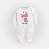 Dress Your Little One In Our Enchanting Customized Baby Sleep Suit For Their 7-Month Celebration - WHITE - New Born (Chest 7.5")