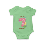 Memorialize your little one's Seventh month with a personalized romper/onesie - GREEN - 0 - 3 Months Old (Chest 16")