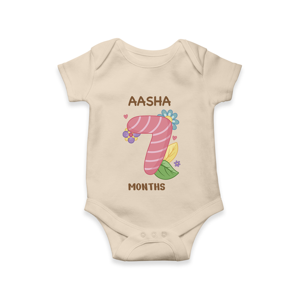 Celebrate Baby's 7th Month | Custom Romper/Onesie | Premium Cotton - IVORY - New Born (Chest 14")