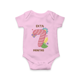 Memorialize your little one's Seventh month with a personalized romper/onesie - PINK - 0 - 3 Months Old (Chest 16")