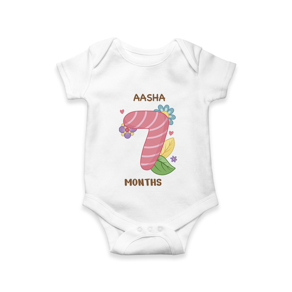 Dress Your Little One In Our Enchanting Customized Baby Romper For Their 7-Month Celebration - WHITE - 0 - 3 Months Old (Chest 16")