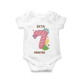 Memorialize your little one's Seventh month with a personalized romper/onesie - WHITE - 0 - 3 Months Old (Chest 16")