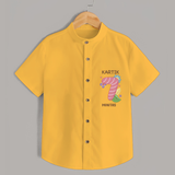 Memorialize your little one's Seventh month Birthday with a personalized Shirt - YELLOW - 0 - 6 Months Old (Chest 21")