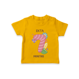 Memorialize your little one's Seventh month with a personalized kids T-shirts - CHROME YELLOW - 0 - 5 Months Old (Chest 17")