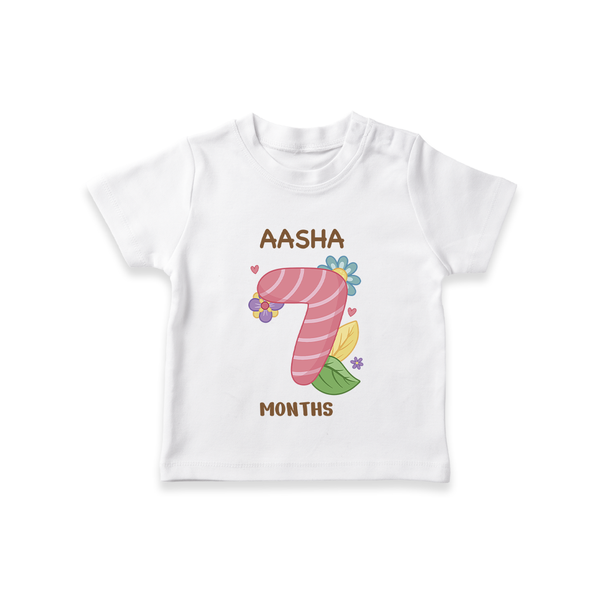 Celebrate Baby's 7th Month | Custom T-Shirt | Premium Cotton - WHITE - 0-5 Months Old (Chest 17")