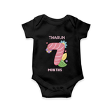 Dress Your Little One In Our Enchanting Customized Baby Romper For Their 7-Month Celebration - BLACK - 0 - 3 Months Old (Chest 16")