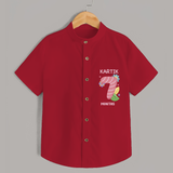 Memorialize your little one's Seventh month Birthday with a personalized Shirt - RED - 0 - 6 Months Old (Chest 21")